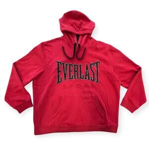 Everlast Sport  Mens Hoodie Red Black Embroidered Boxing Gym Activewear 2XL